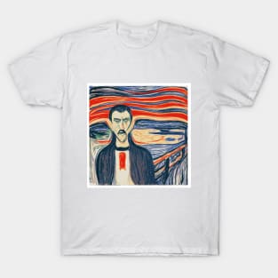 Count Dracula In The Style Of Edvard Munch. T-Shirt